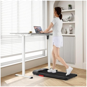 CostwayUnder Desk Treadmill with Remote and APP Control-Red