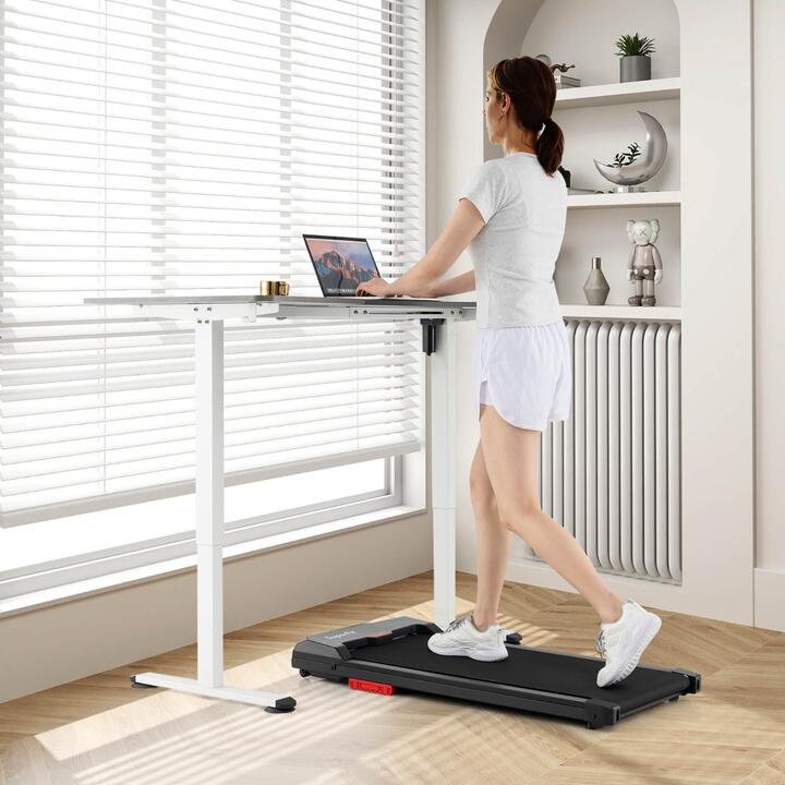 CostwayUnder Desk Treadmill with Remote and APP Control-Red