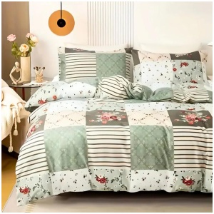 Dreamfields - Emerald Plaid Quilt Cover Set - (3pcs, King Size)