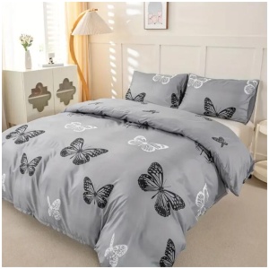 Dreamfields - Mono Papilio Quilt Cover Set - (3pcs, King Size)