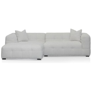 Ex Display - Almira Left Chaise Sofa - Pearl Boucle by Interior Secrets - AfterPay Available