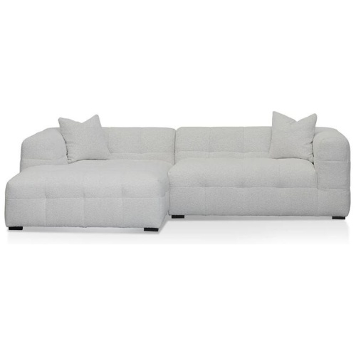 Ex Display - Almira Left Chaise Sofa - Pearl Boucle by Interior Secrets - AfterPay Available