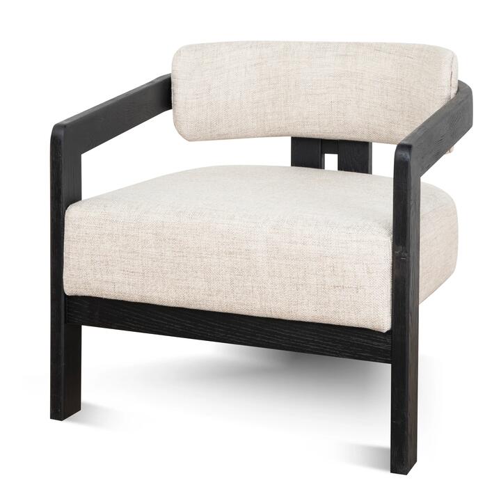 Ex Display - Malene Black Armchair - Linen by Interior Secrets - AfterPay Available