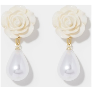 Forever New Women's Fellie Flower Pearl Earrings in Ivory/Pearl