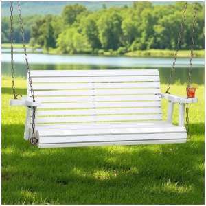 Gardeon Porch Outdoor Swing Chair With Cup Holder Wooden Furniture 2 Seater