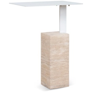 Hilaria 40cm Matte White Side Table - Natural by Interior Secrets - AfterPay Available