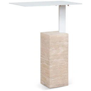 Hilaria 40cm Matte White Side Table - Natural by Interior Secrets - AfterPay Available