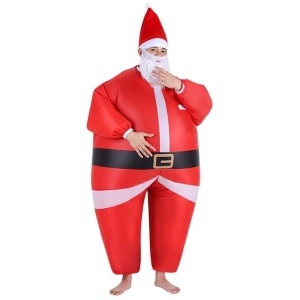 Inflatable Christmas Santa Claus Costume Adult Suit Blow Up Party Fancy Dress Xmas Cosplay