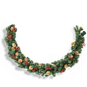 Jingle Jollys 1.8M Christmas Garland Pre-lit LED Pine Cones Berries Xmas Decor