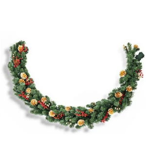 Jingle Jollys 1.8M Christmas Garland Pre-lit LED Pine Cones Berries Xmas Decor