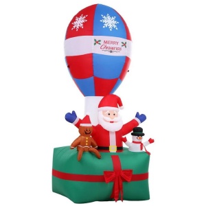 Jingle Jollys Christmas Inflatable Santa in Ballon 2.8M Height LED Decorations Illuminated