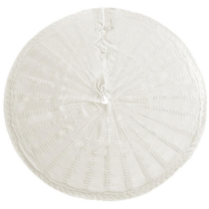 Jingle Jollys Christmas Tree Skirt 120cm Knitted Xmas Tree Ornaments Decor Beige