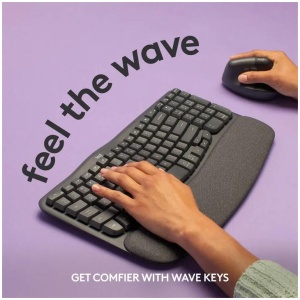 Logitech Wave Keys Wireless Ergonomic Keyboard (Graphite)