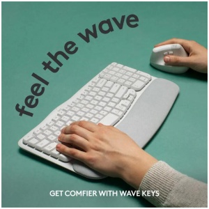 Logitech Wave Keys Wireless Ergonomic Keyboard (Off White)