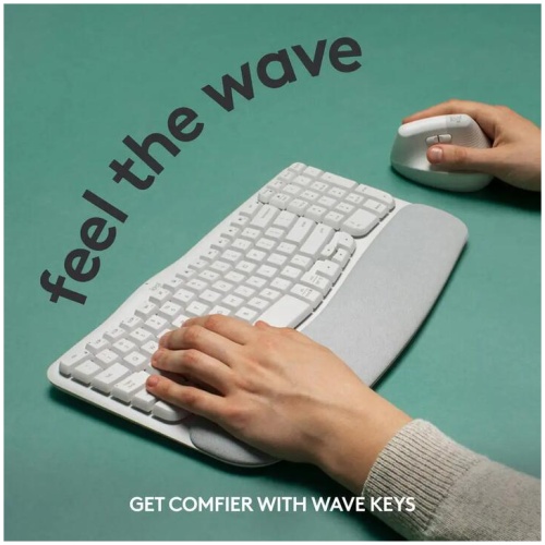 Logitech Wave Keys Wireless Ergonomic Keyboard (Off White)