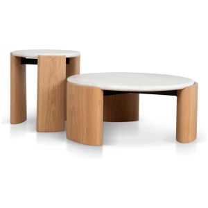 Marbela Nested Marble Coffee Table - Natural by Interior Secrets - AfterPay Available