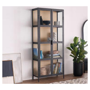 Pasadena 4 Shelf Wide Display Cabinet Brown