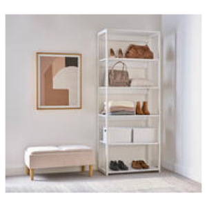 Pasadena 6 Shelf Open Wardrobe White