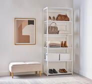 Pasadena 6 Shelf Open Wardrobe White