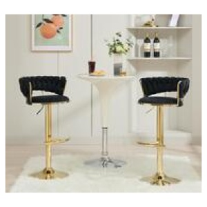 Set Of 2 Selene Bar Stools Black