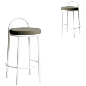Set of 2 - Mclean 63cm White Frame Bar Stool - Dark Moss Green by Interior Secrets - AfterPay Available