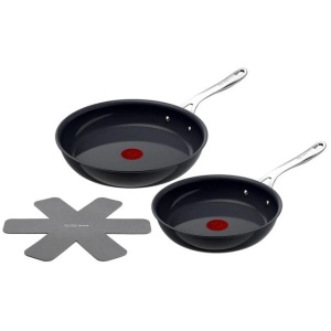 Tefal by Jamie Oliver Ceramic Enjoy Set of 2 Frying Pans with Pan Protector