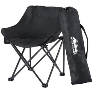 Weisshorn Folding Camping Moon Chair Portable Seat Weight Capacity 120KG Black