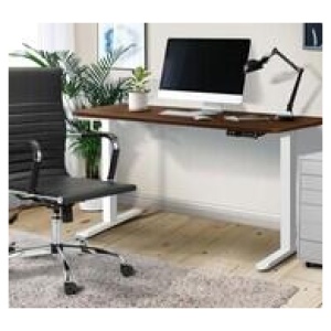 Wendie 150Cm White & Electric Standing Desk Brown