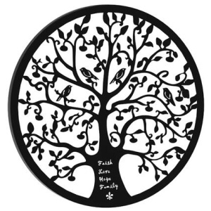 Artiss Metal Wall Art Hanging Sculpture Home Decor Leaf Tree of Life Round Frame