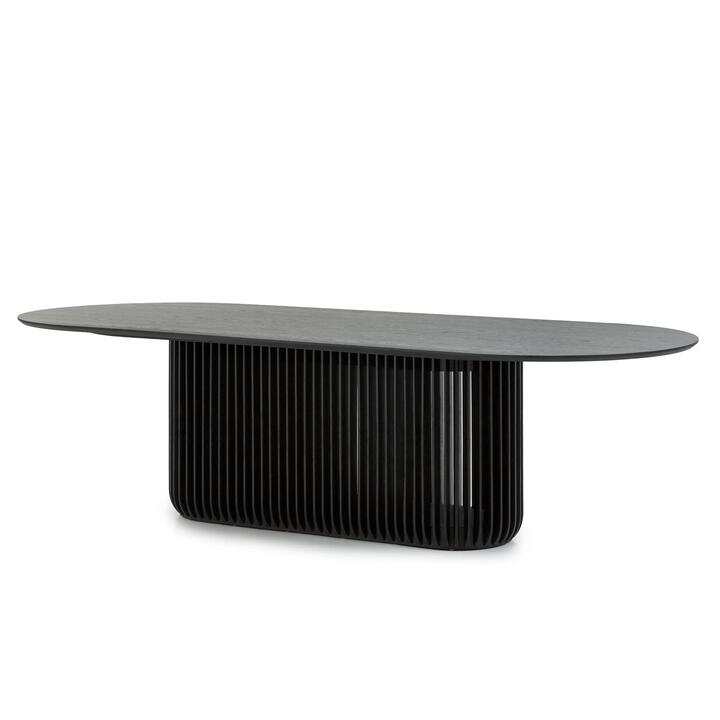 Arvena 2.8m Oval Dining Table - Black Stain by Interior Secrets - AfterPay Available
