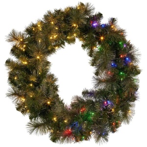 Christabelle 76cm Battery-operated Split Christmas Wreath Glittery Gold Pine