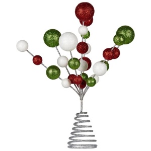 Christabelle Baubles Christmas Tree Topper Festive Glitter Finish Xmas Ornament