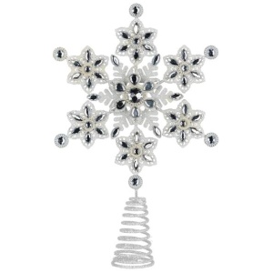 Christabelle Snowflake Christmas Tree Topper Beaded Decoration Ornament Xmas