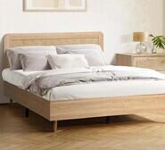 Dahlia Queen Rubberwood Bed Frame Neutral