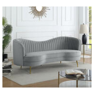Desiree 3 Seater Velvet Sofa Grey