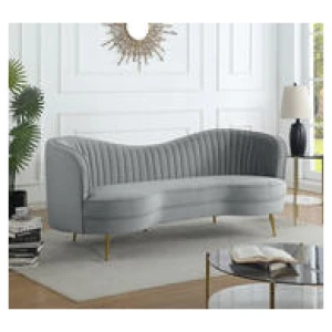 Desiree 3 Seater Velvet Sofa Grey