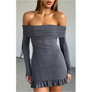 Diva Code Mini Dress Charcoal