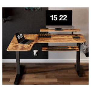 Ergomy Left Side Electric Standing Desk Brown