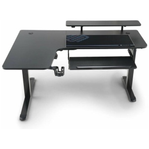 Eureka 60" L Shaped Electric Standing Desk Black Pro Left