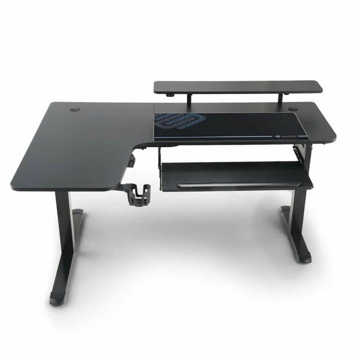 Eureka 60" L Shaped Electric Standing Desk Black Pro Left