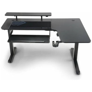 Eureka 60" L Shaped Electric Standing Desk Black Pro Right