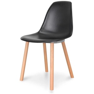 Ex Display Amy Dining Chair - Black - Natural by Interior Secrets - AfterPay Available