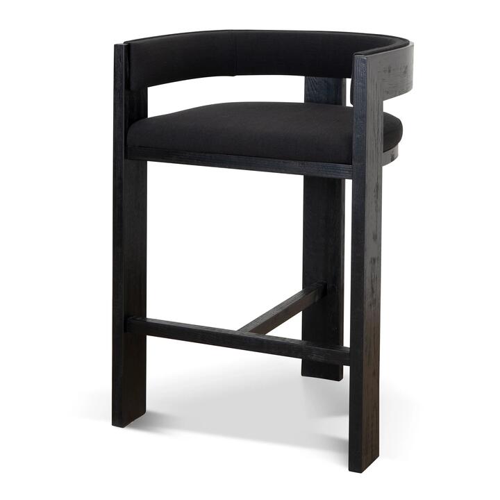 Ex Display - Miles ELM Barstool - Full Black by Interior Secrets - AfterPay Available