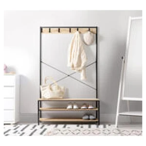 Flamenko Coat Stand & Bench Black