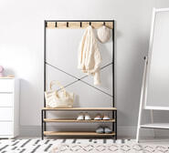 Flamenko Coat Stand & Bench Black