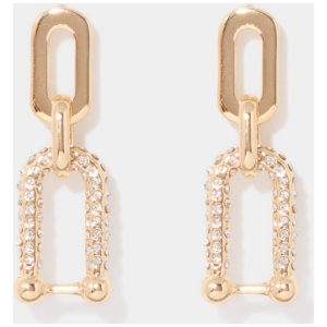 Forever New Women's Myah Curved Drop Earrings in Gold/Crystal