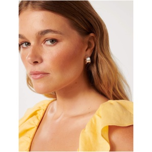 Forever New Women's Signature Holly Hoop Panel Earring in Silver