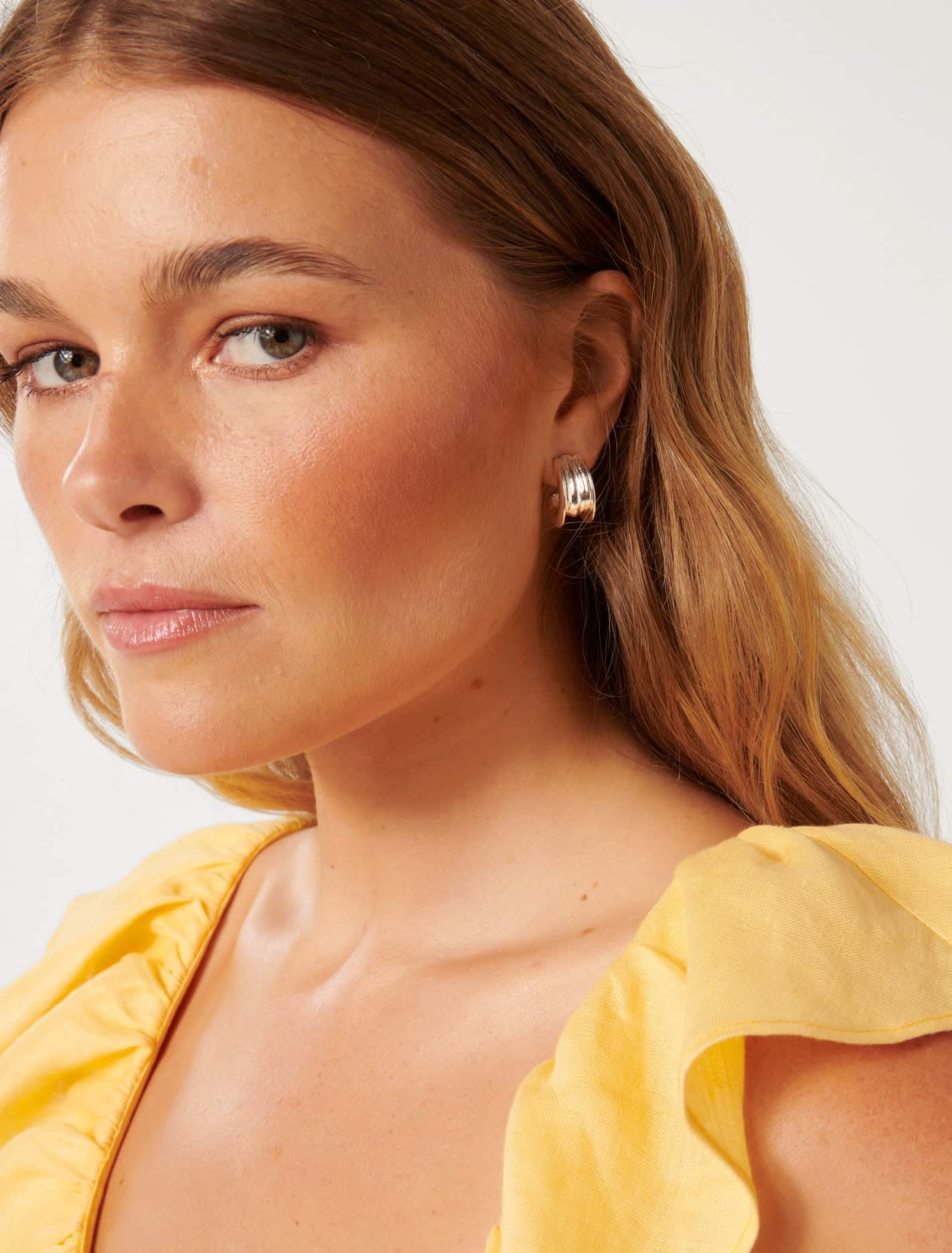 Forever New Women's Signature Holly Hoop Panel Earring in Silver