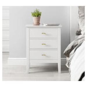 Francine 3 Drawer Bedside Table White