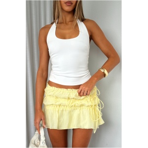 Free Falling Tiered Mini Skirt Lemon